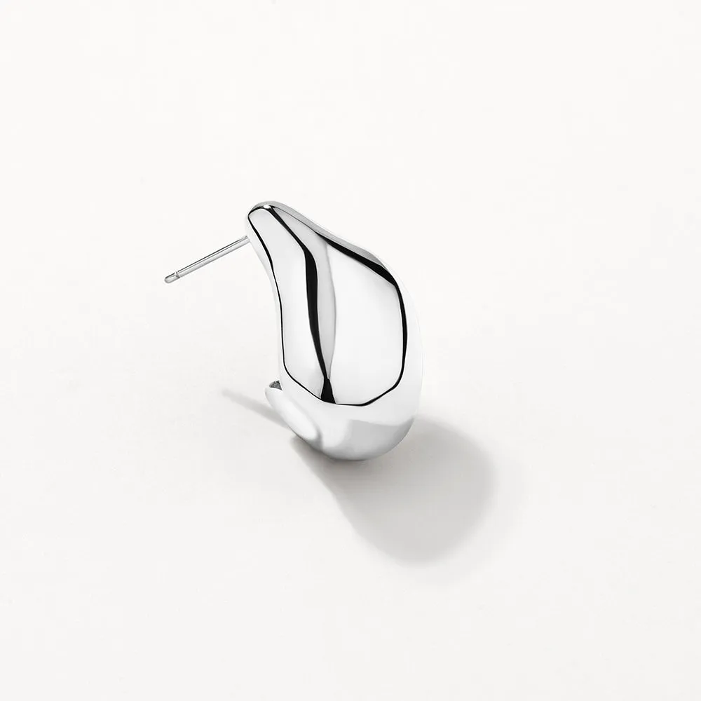 Organic Drop Earrings in Silver