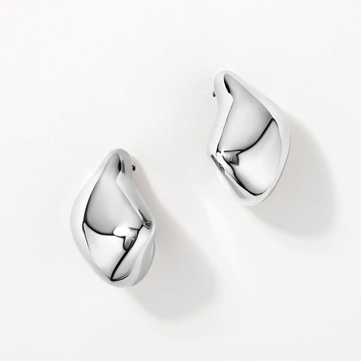 Organic Drop Earrings in Silver