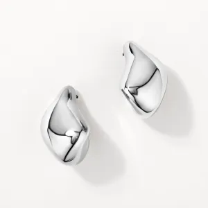 Organic Drop Earrings in Silver