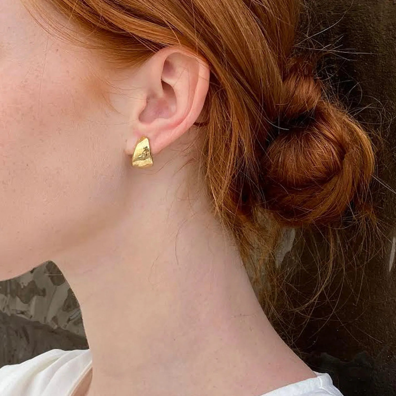 ORGANIC SHAPED GOLD EARRINGS