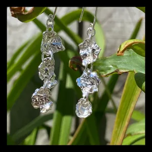 Organic Silver  Drop Earrings