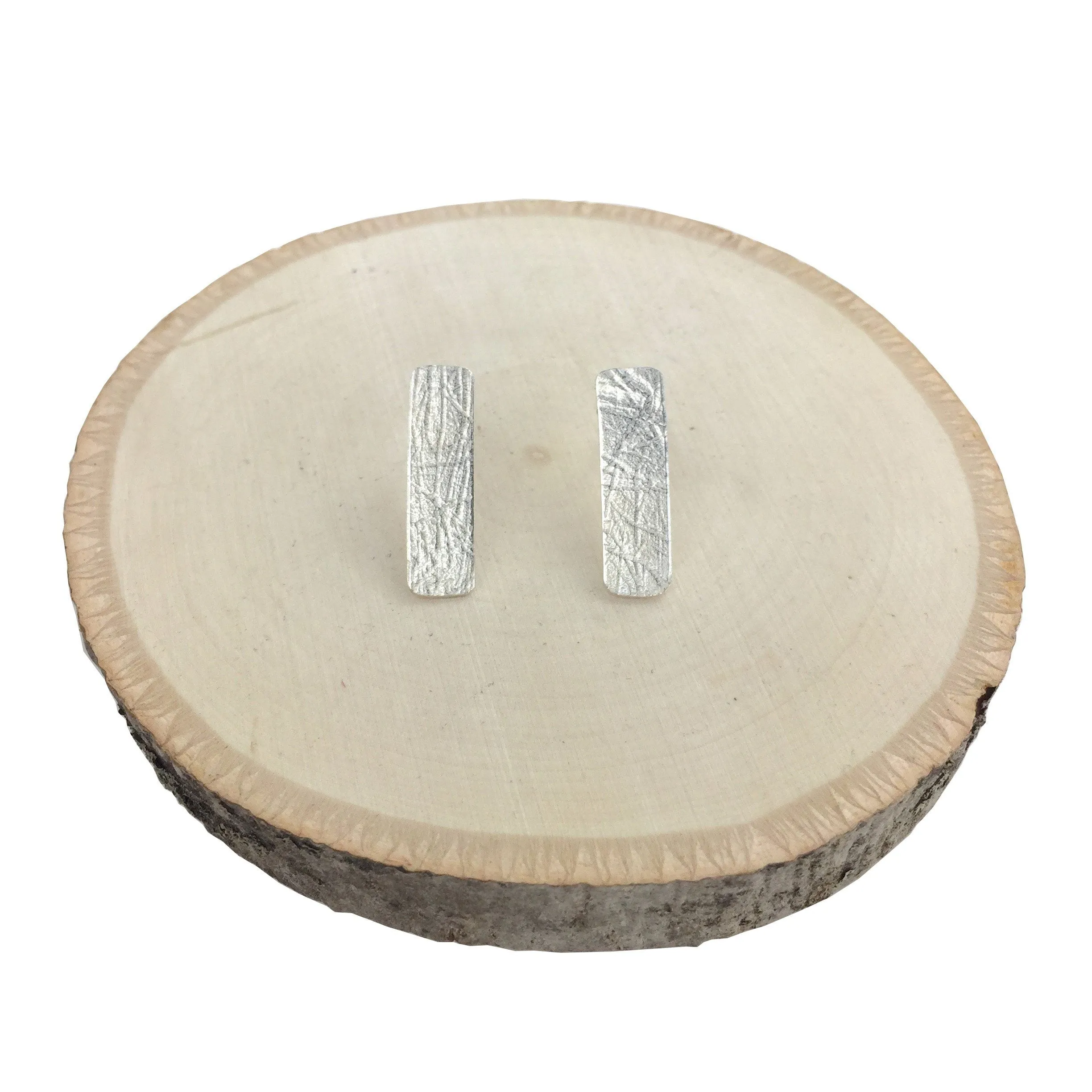 Organic Texture Rectangle Earrings