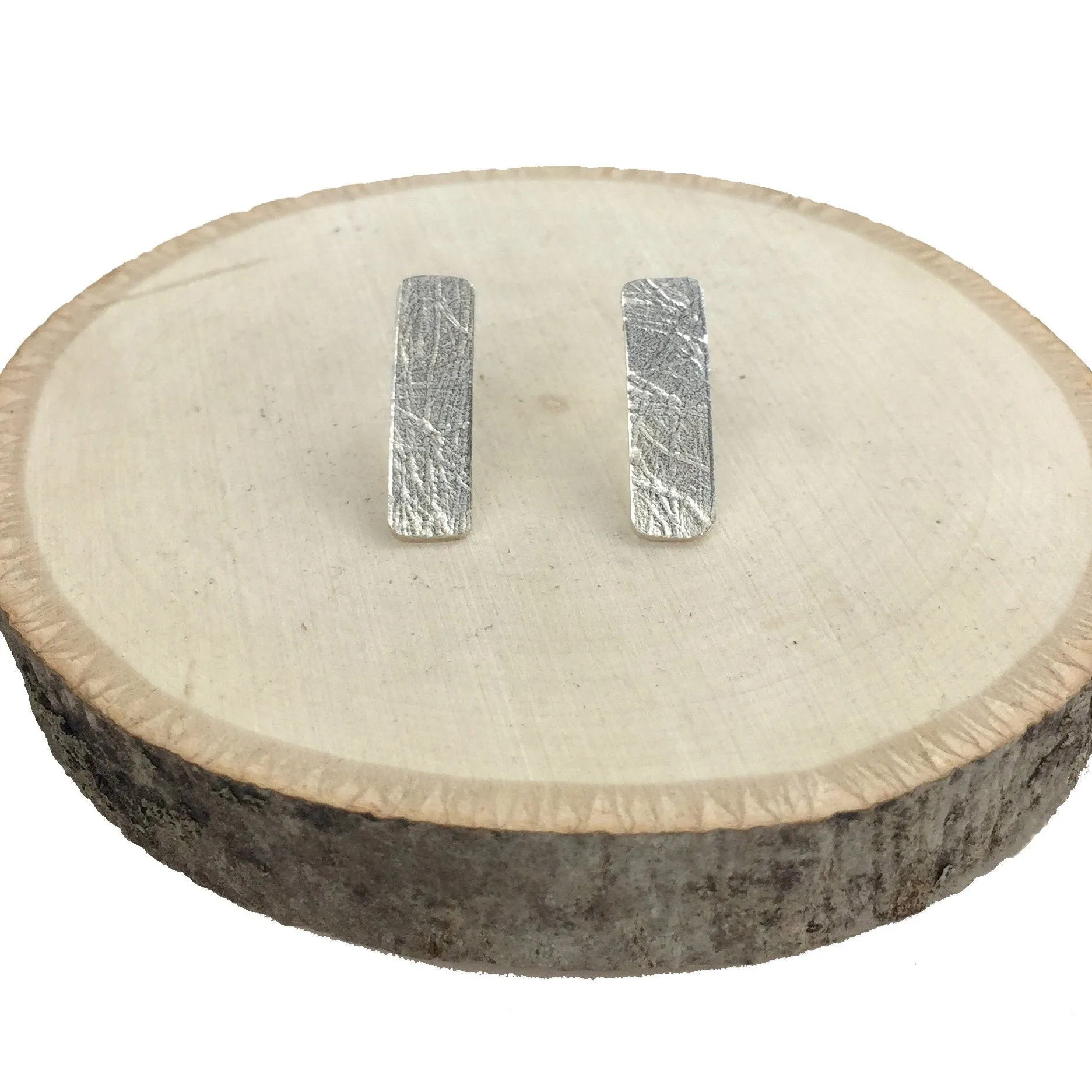 Organic Texture Rectangle Earrings