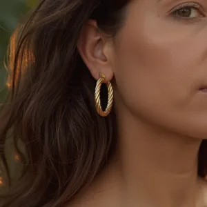 Oval Twist Hoops