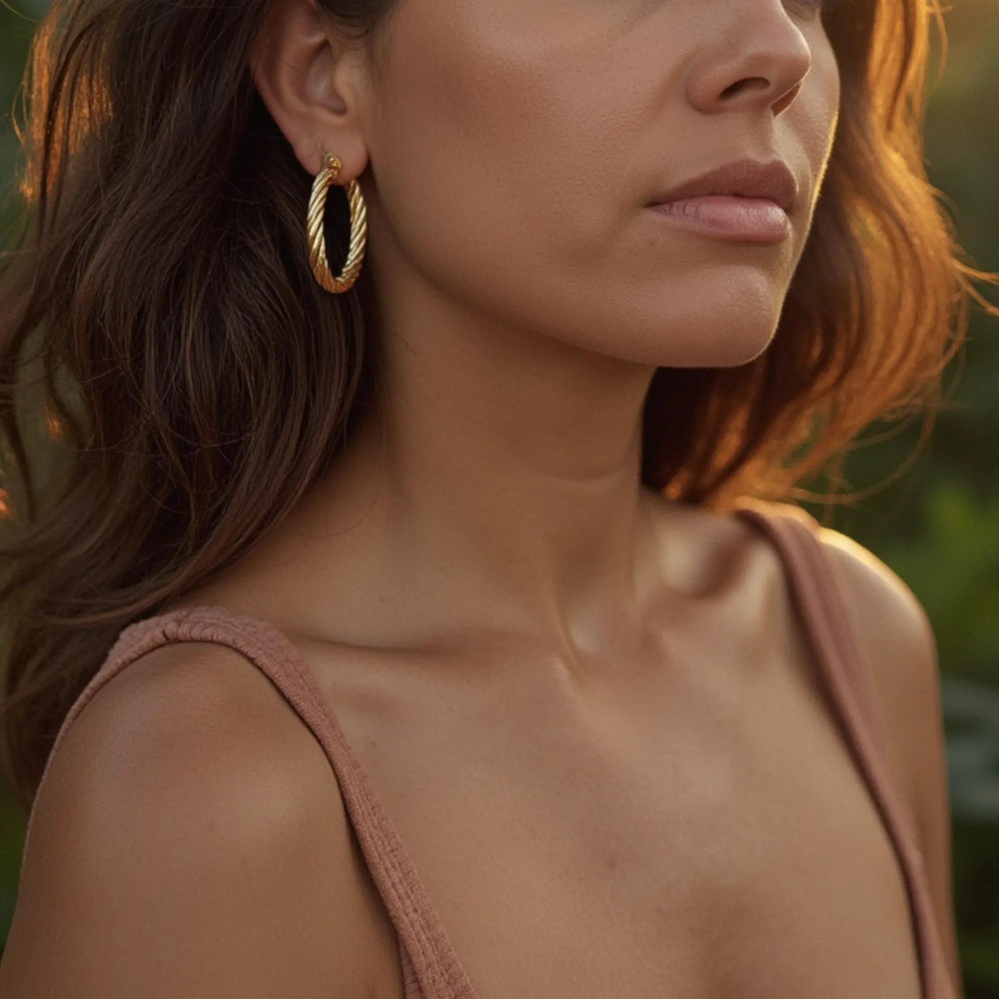 Oval Twist Hoops