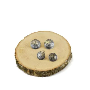 Oxidized Button Stud Earring