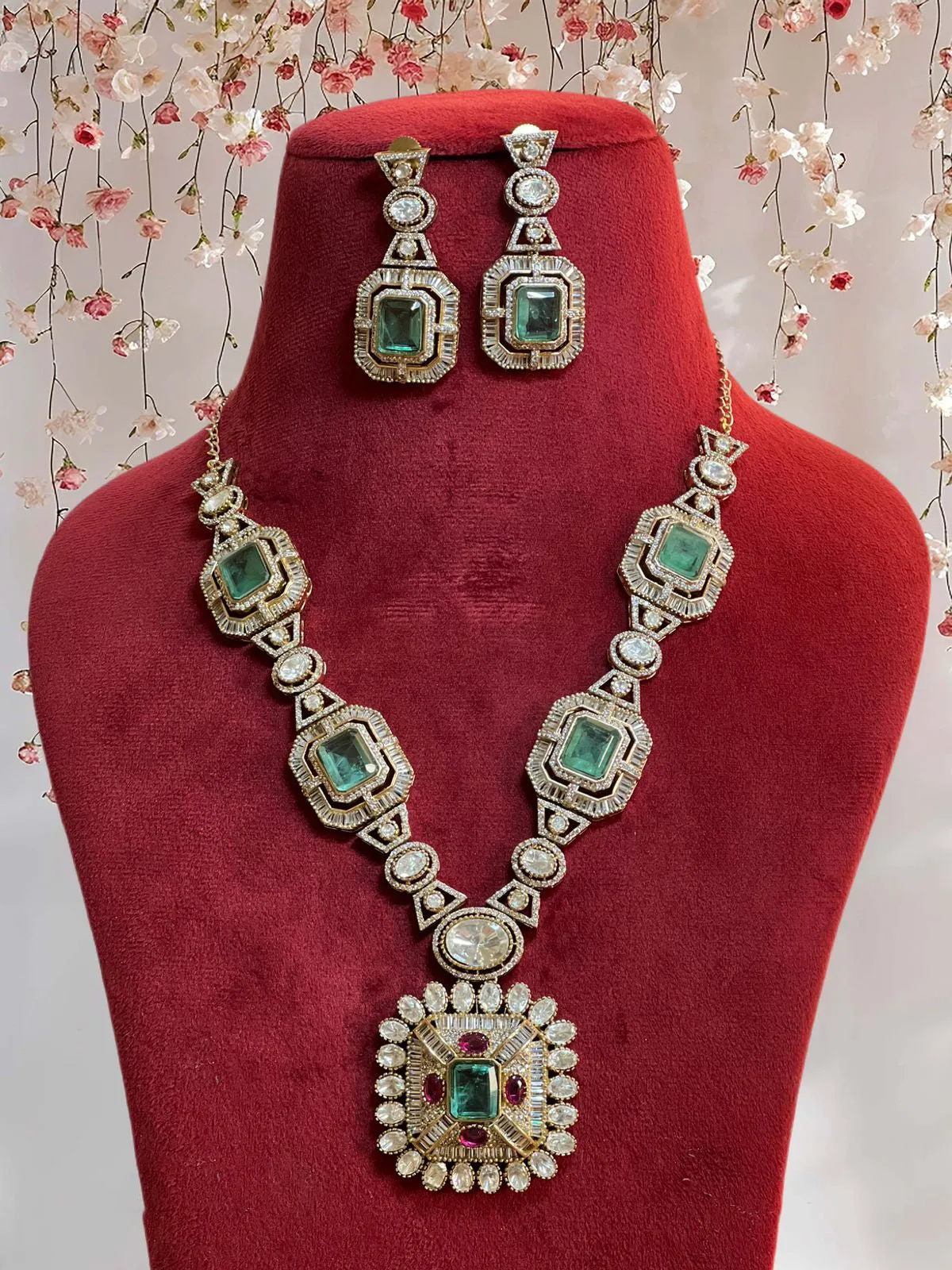 Pakistani Polki Traditional Necklace Earrings Set, Indian Polki Necklace Earrings Set, Jaipuri Ethnic Necklace Jewelry Set, Polki Bridal Jewelry Set, Indian Choker Set, Bollywood Polki Jewelry Set