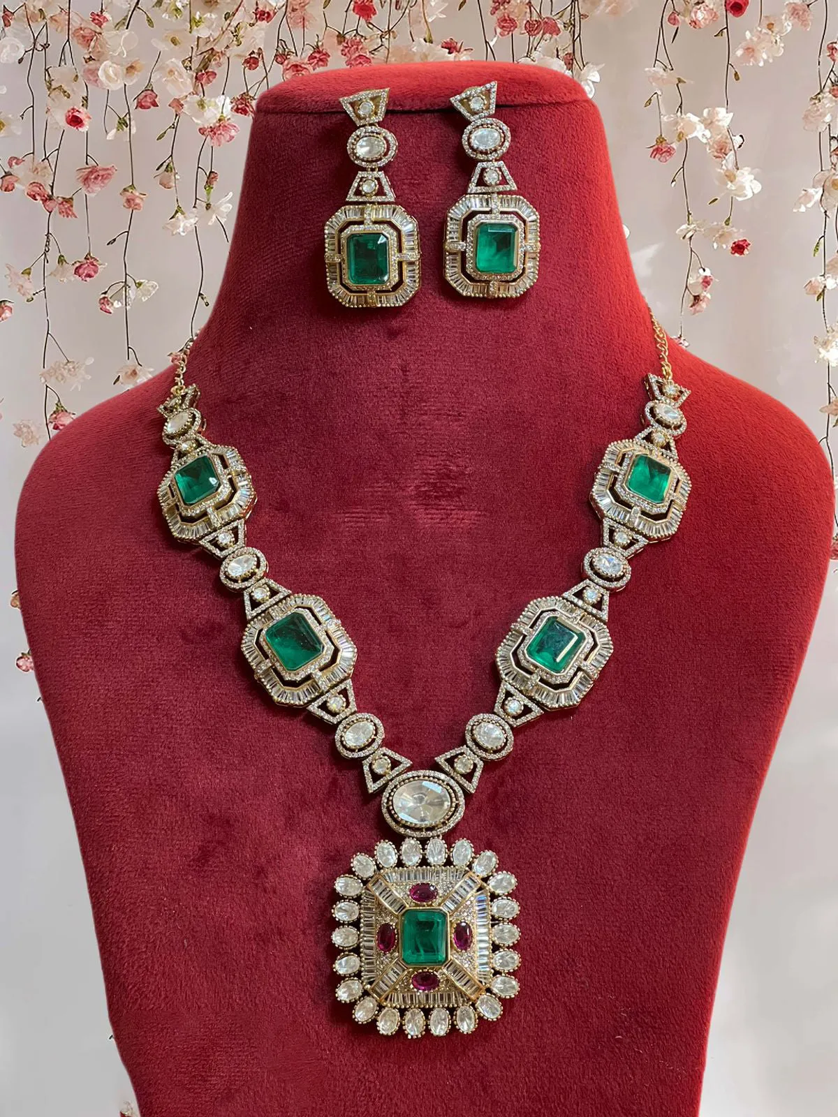 Pakistani Polki Traditional Necklace Earrings Set, Indian Polki Necklace Earrings Set, Jaipuri Ethnic Necklace Jewelry Set, Polki Bridal Jewelry Set, Indian Choker Set, Bollywood Polki Jewelry Set