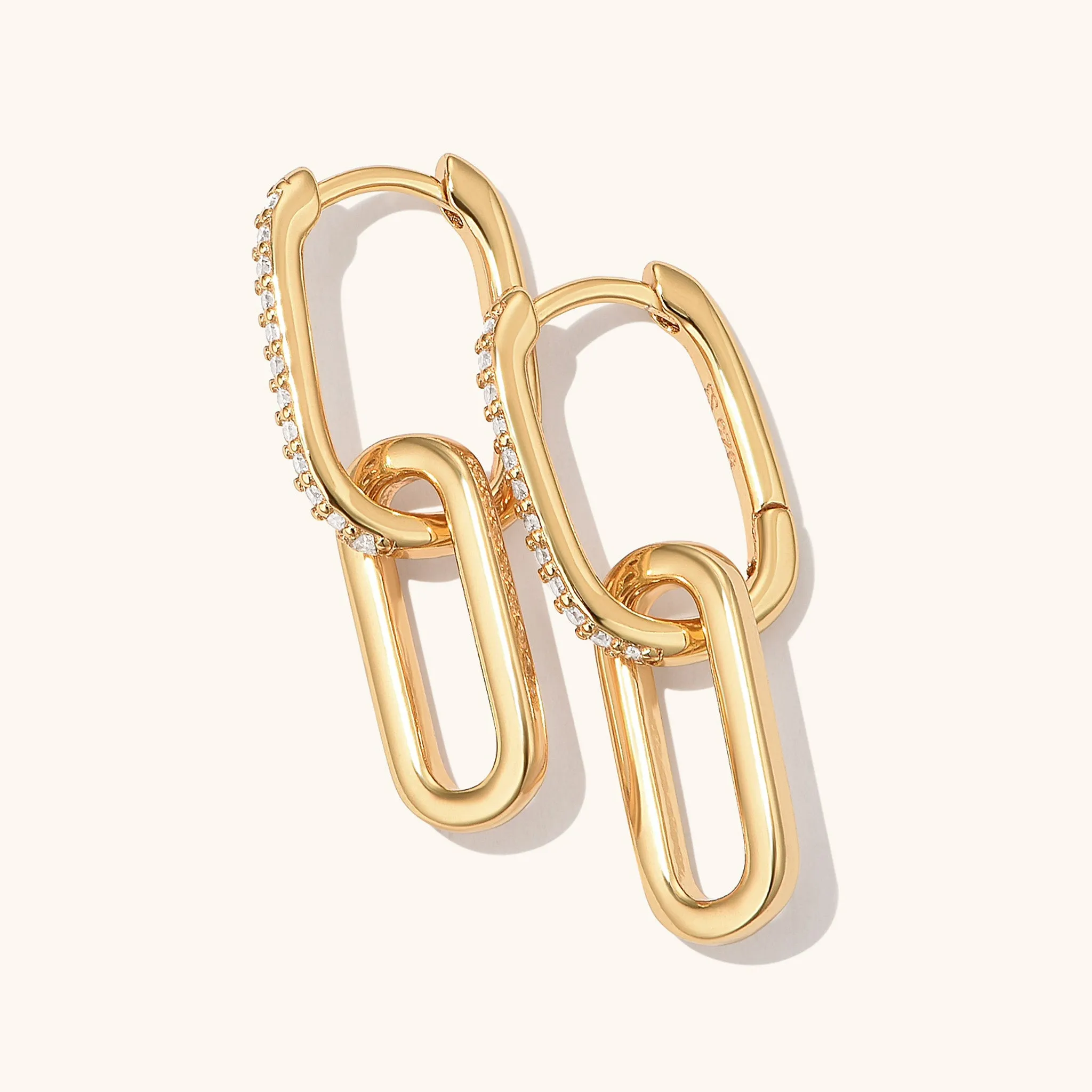 Pave Link Hoops