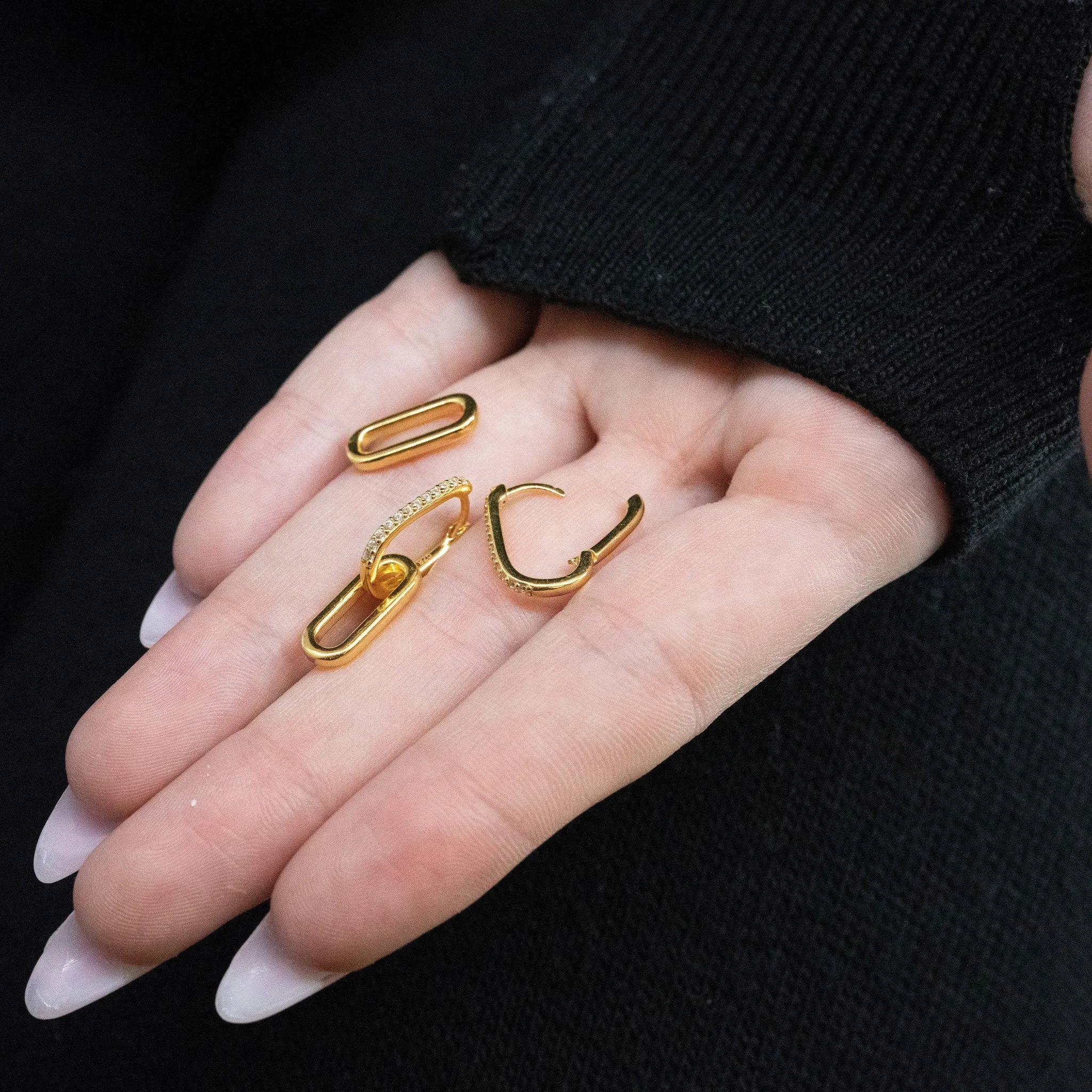 Pave Link Hoops