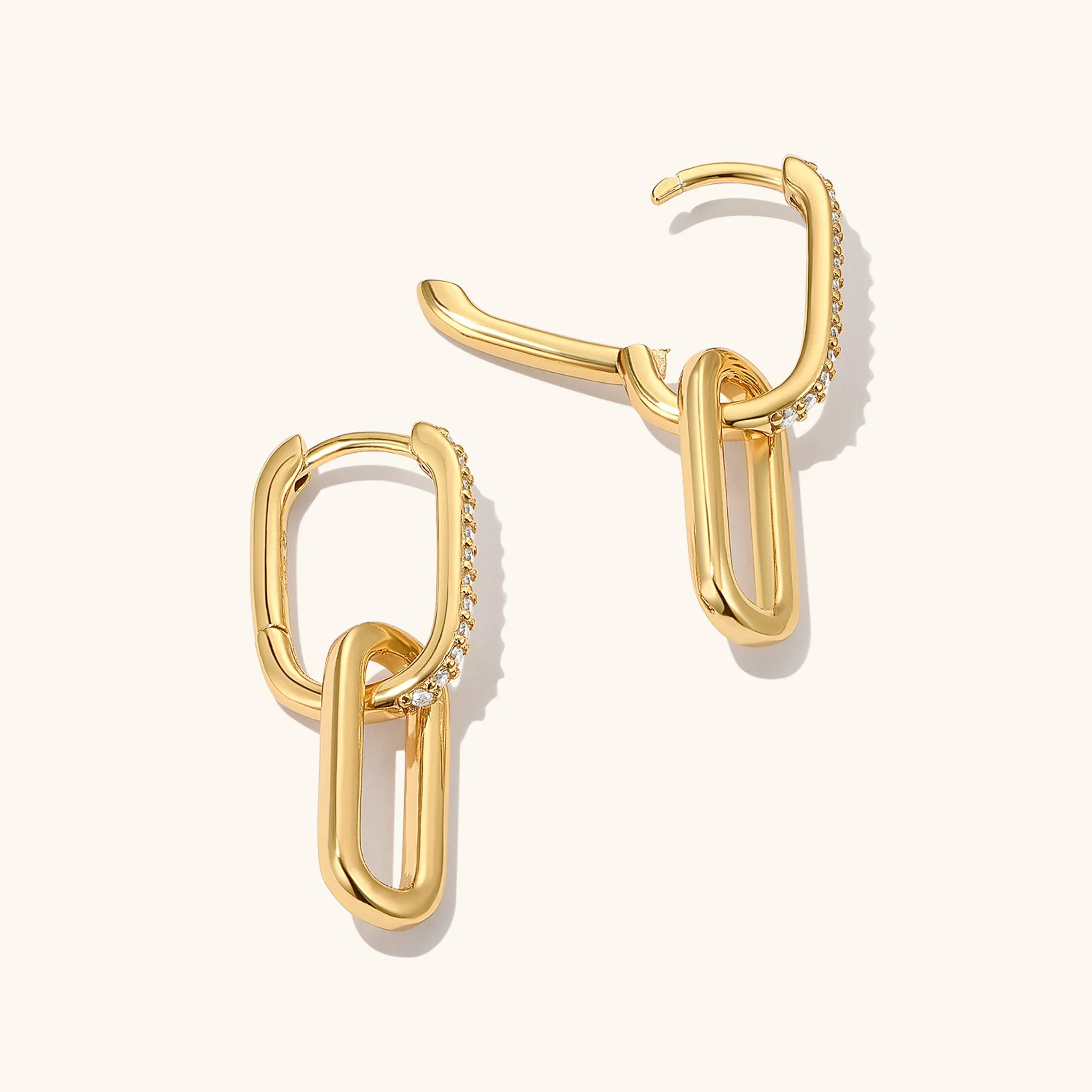 Pave Link Hoops