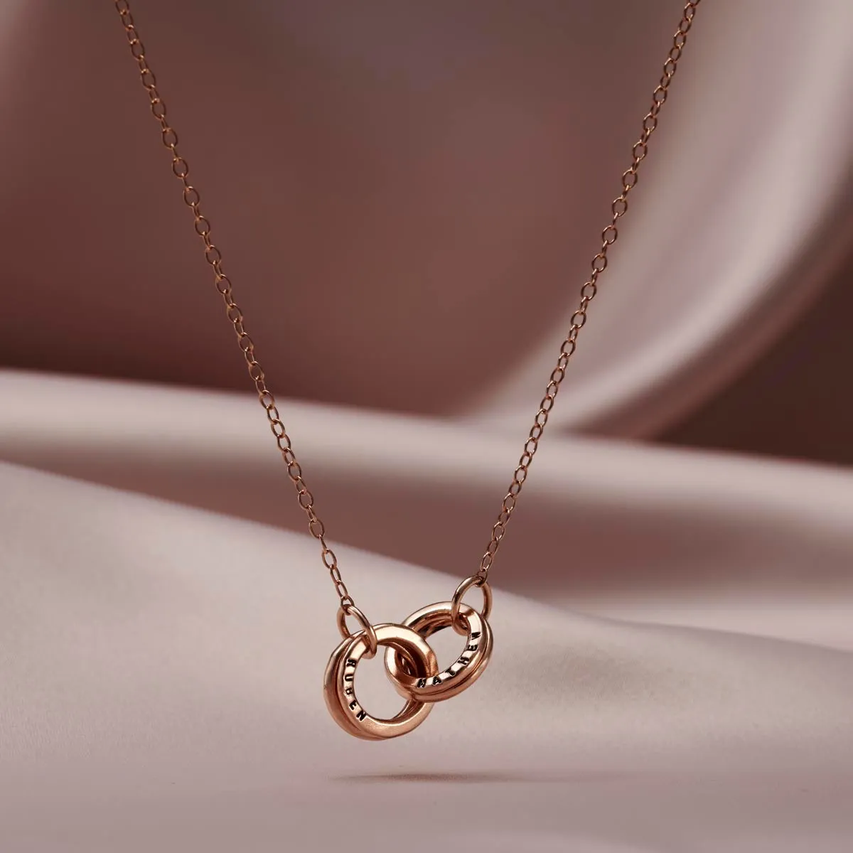 Personalised Interlinking Duo Hoops Necklace