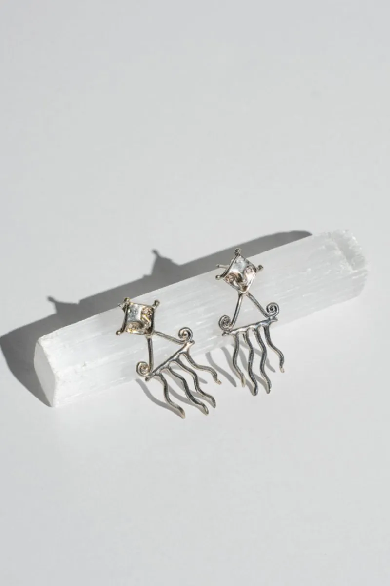 Pierrot Comb Earrings - Plutonia Blue