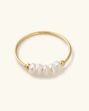 Polly Pearl Ring - Gold