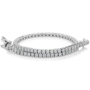 Premium Lab-Grown Diamond, 3 carat TW round brilliant tennis bracelet in 14 carat white gold