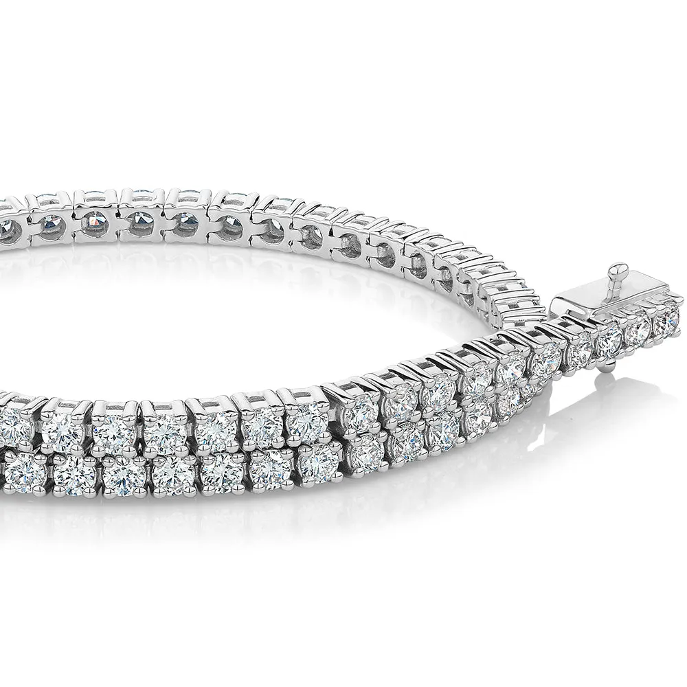Premium Lab-Grown Diamond, 3 carat TW round brilliant tennis bracelet in 14 carat white gold
