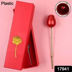 Red Rose Couple Rings Box - Elegant Design (Rings Not Included)