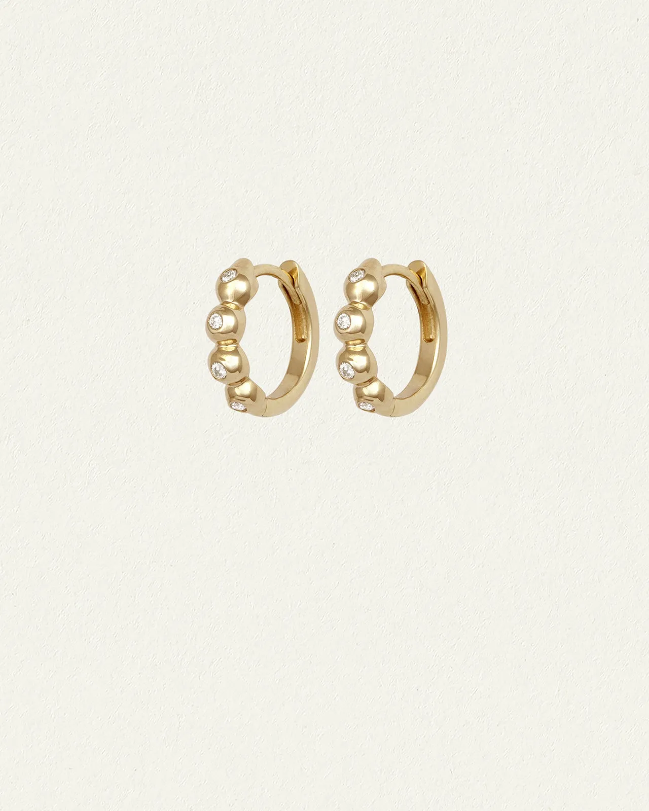 Relic XI Huggie Earrings Diamond Solid Gold