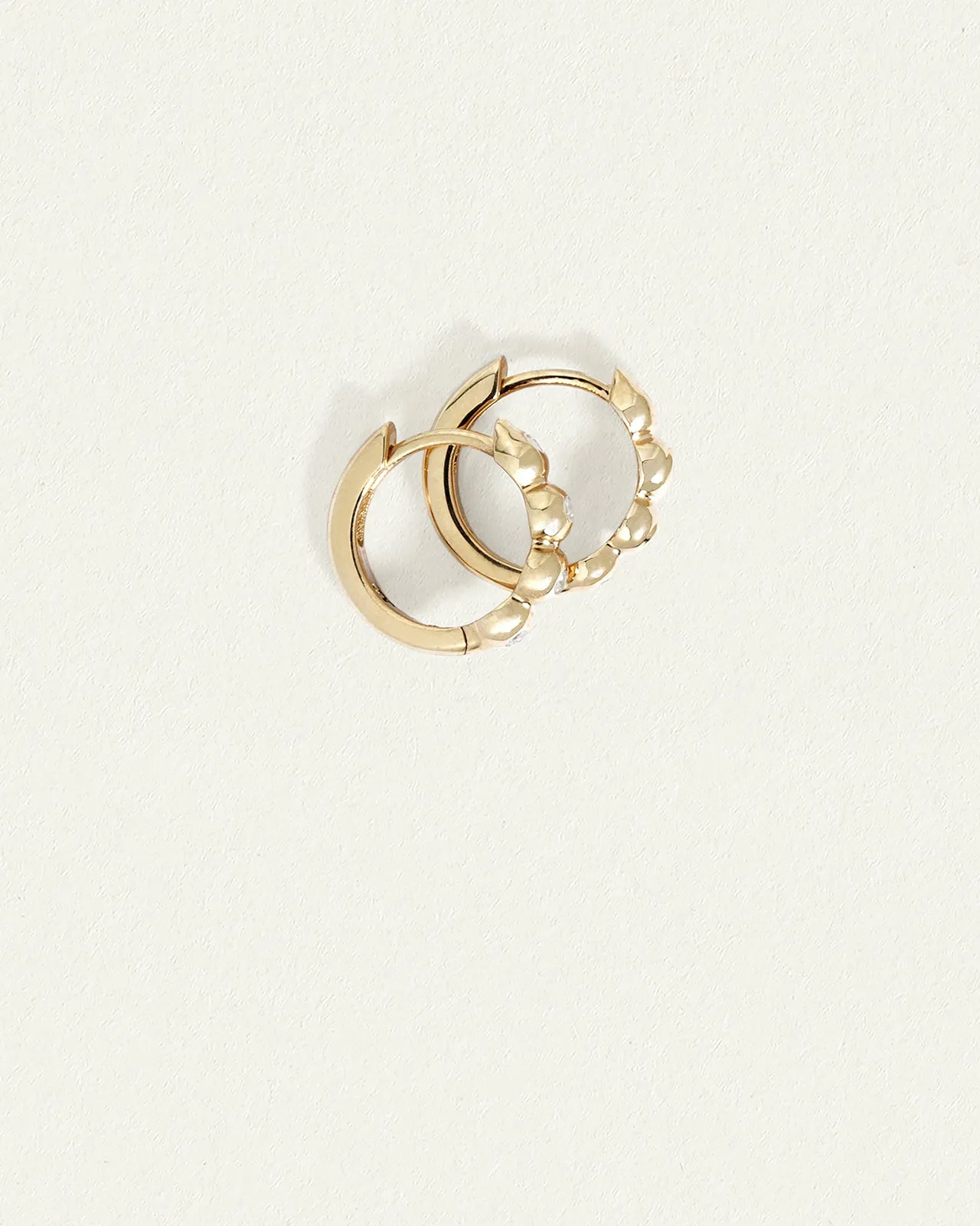 Relic XI Huggie Earrings Diamond Solid Gold