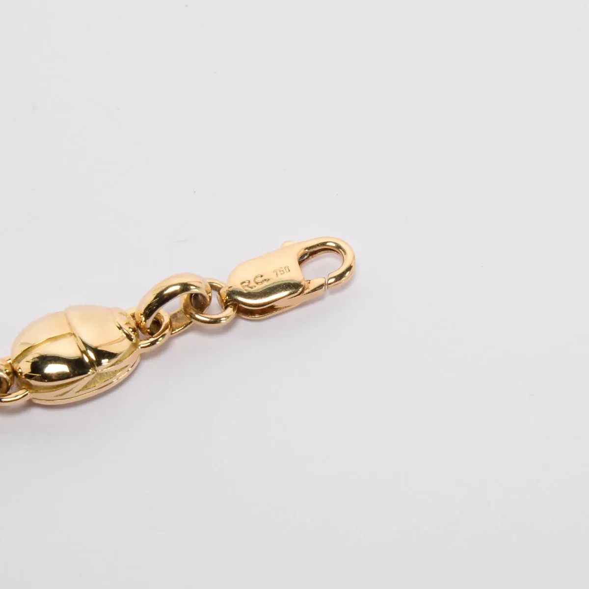 Robert Clerc 18k Gold Classic Egyptian Scarab Bracelet