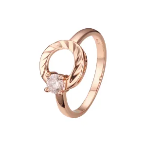 Rose Gold elegant solitaire buckle rings