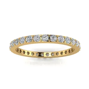 Round Brilliant Cut Diamond Pave Set Eternity Ring In 14k Yellow Gold  (0.63ct. Tw.) Ring Size 4.5