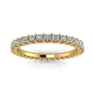 Round Brilliant Cut Diamond Shared Prong Set Eternity Ring In 14k Yellow Gold  (0.52ct. Tw.) Ring Size 8.5