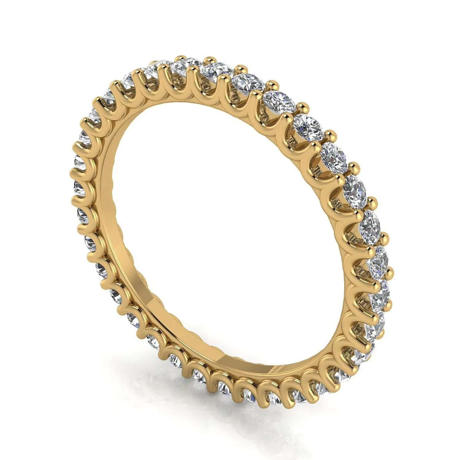 Round Brilliant Cut Diamond Shared Prong Set Eternity Ring In 14k Yellow Gold  (0.52ct. Tw.) Ring Size 8.5