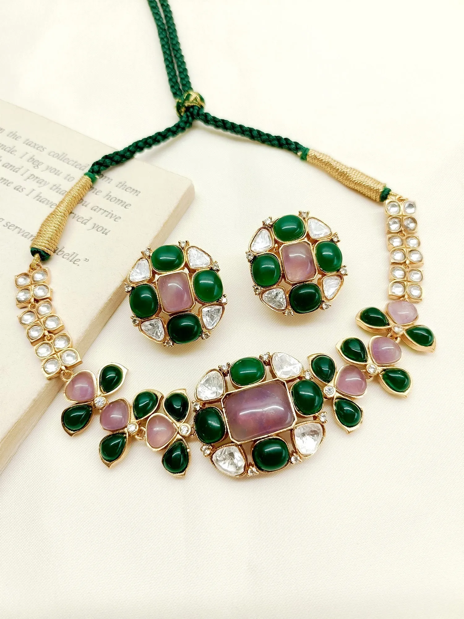 Saisha Multi Colour Kundan Choker Set