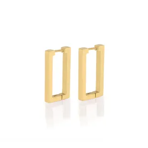 Sassy Grande Rectangle Hoop in Gold
