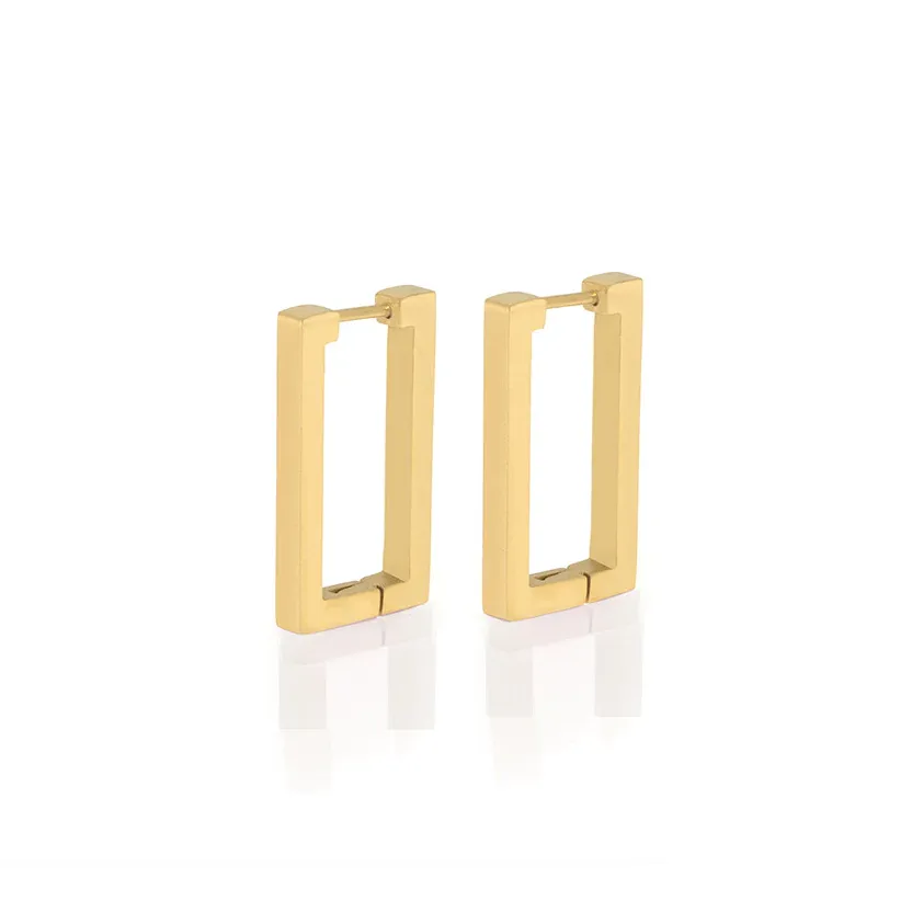 Sassy Grande Rectangle Hoop in Gold