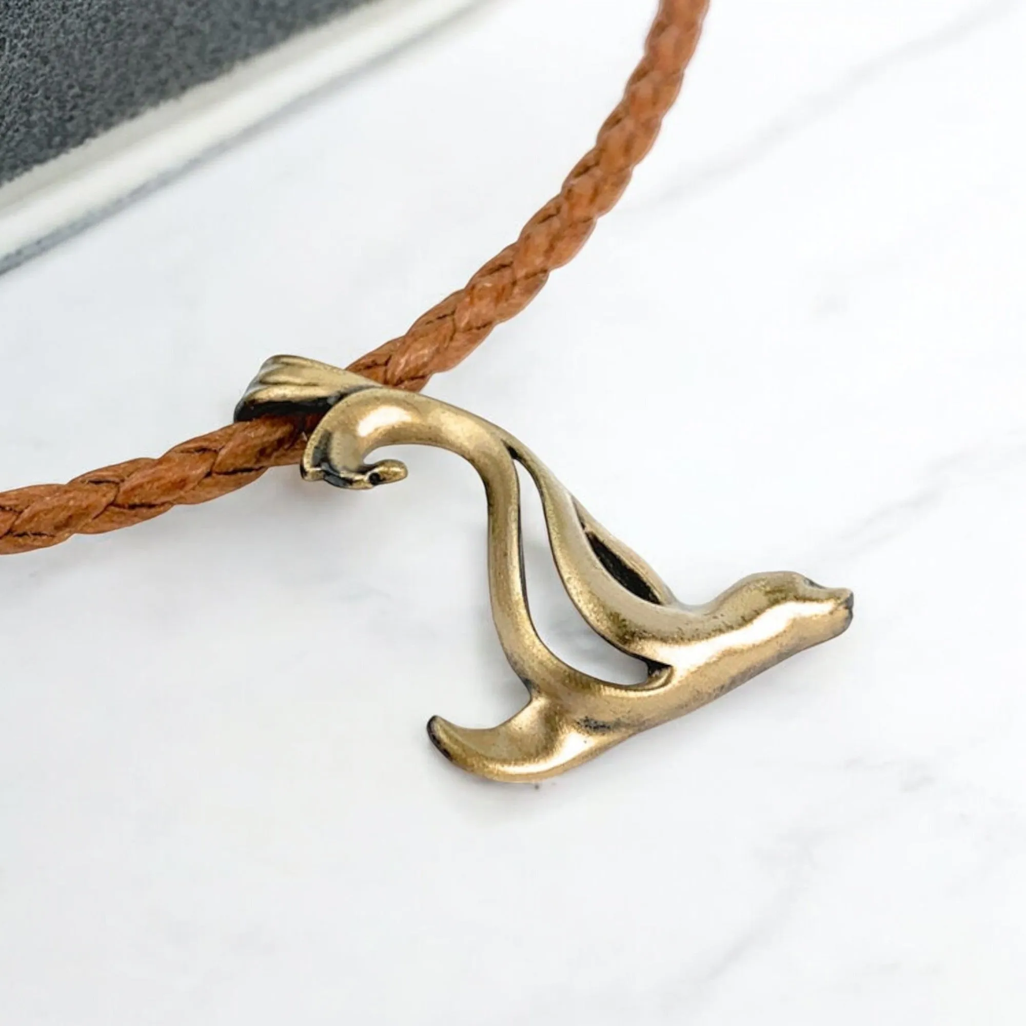 Sea Lion Necklace for Women- Bronze Sea Lion Pendant Necklace, Sea Lion Charms, Beachy Necklaces, Sea Life Pendant