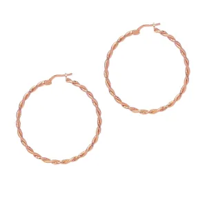 Siena Sparkle Twist Hoop Earrings - Rose Gold