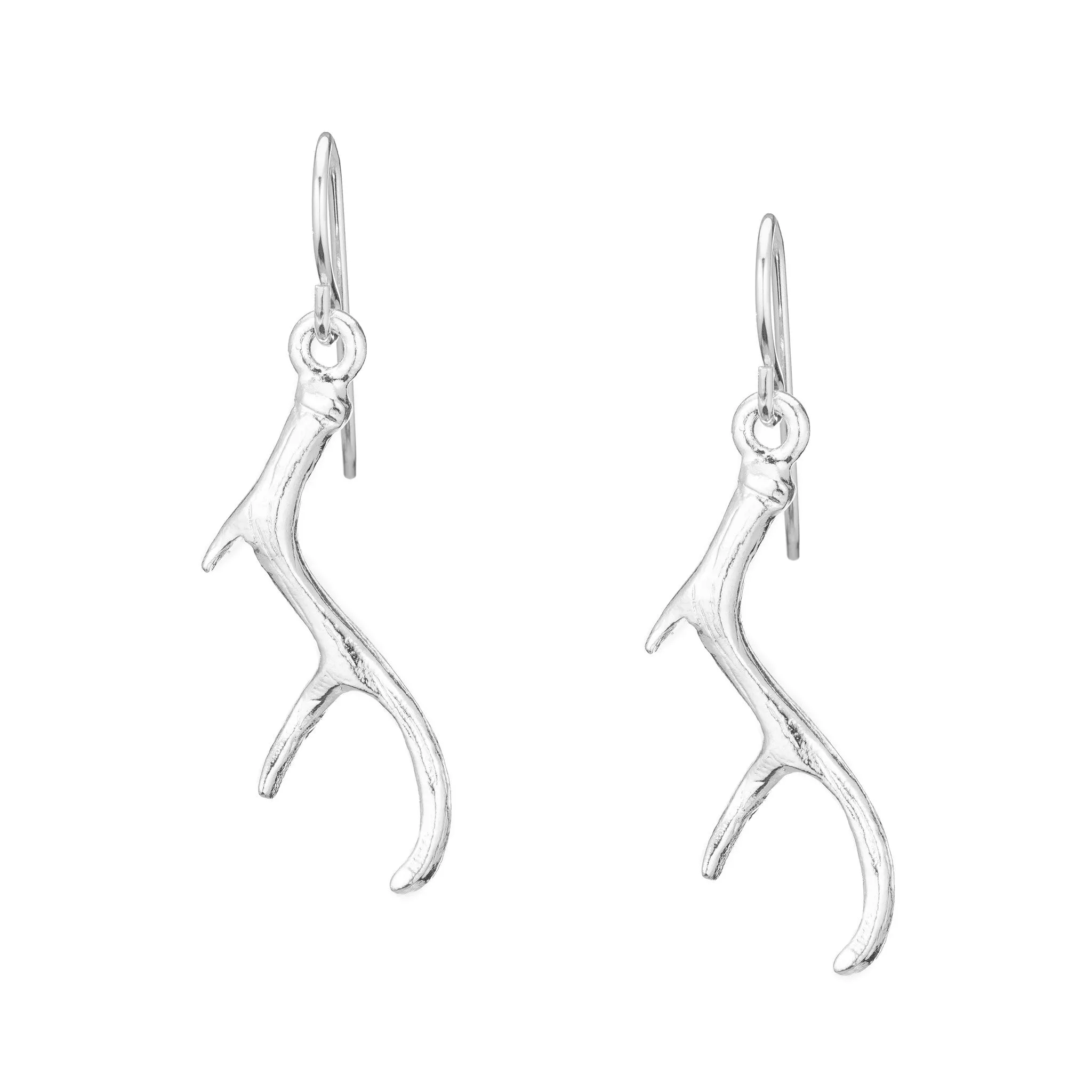 Silver Antler Earrings