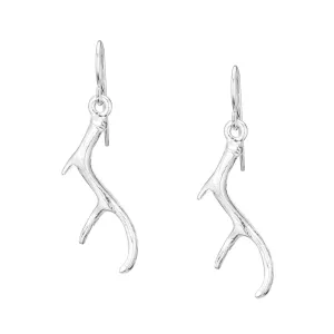 Silver Antler Earrings