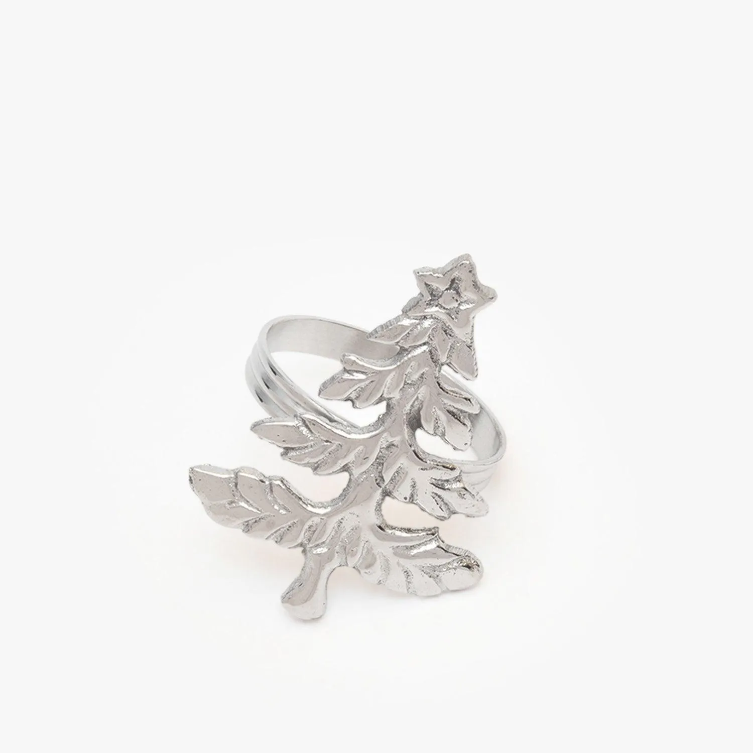 Silver Tree Design Napkin Rings Set Of 6 For Home | Elegant Napkin Rings for Dining Table