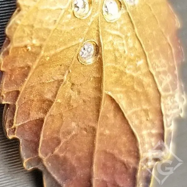 Simon G. 18K Yellow Gold Organic Allure Diamond Leaf Pendant
