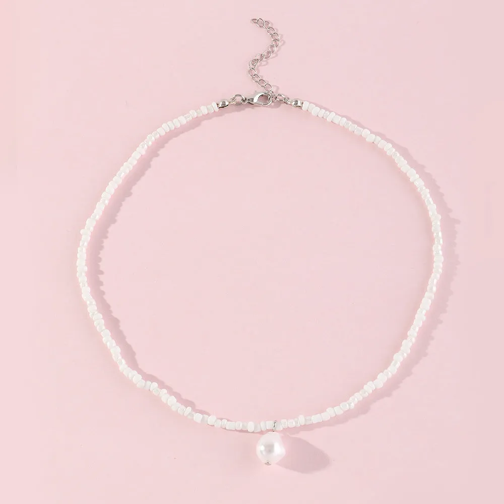 Simple Five-pointed Star Moon Necklace Girl