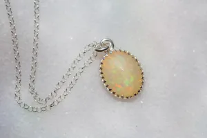Simple Opal Drop Necklace | #4
