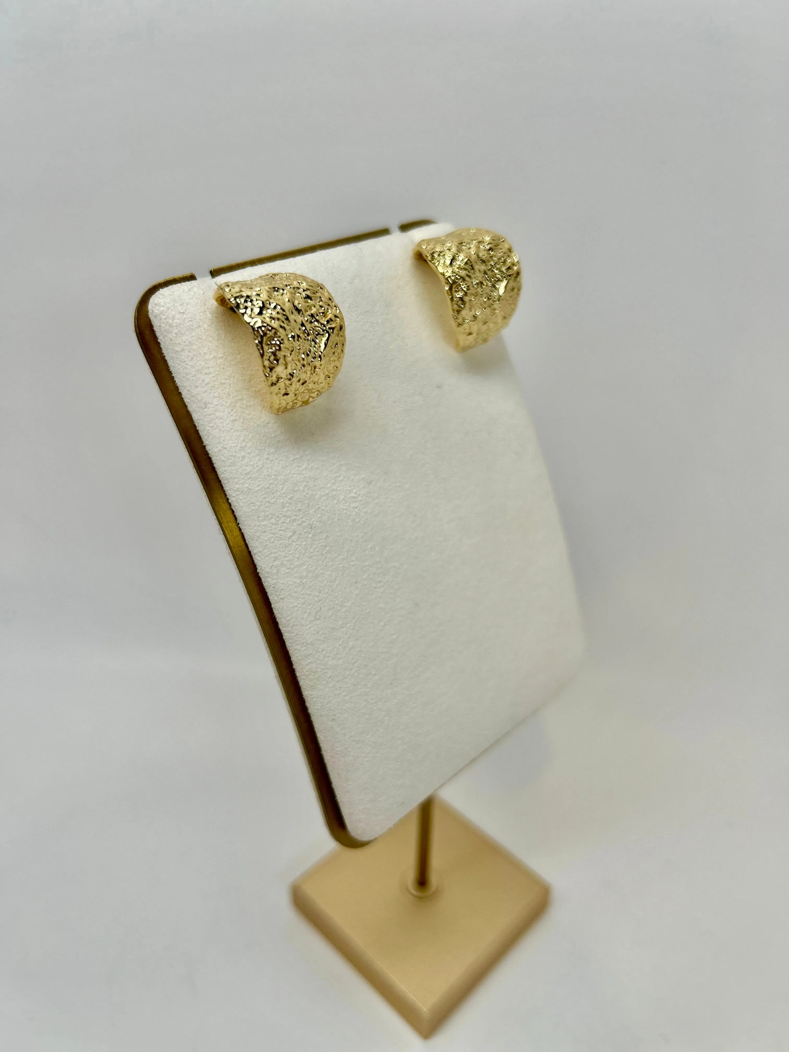 Sol - Gold Textured Stud Earrings