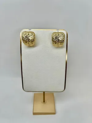 Sol - Gold Textured Stud Earrings