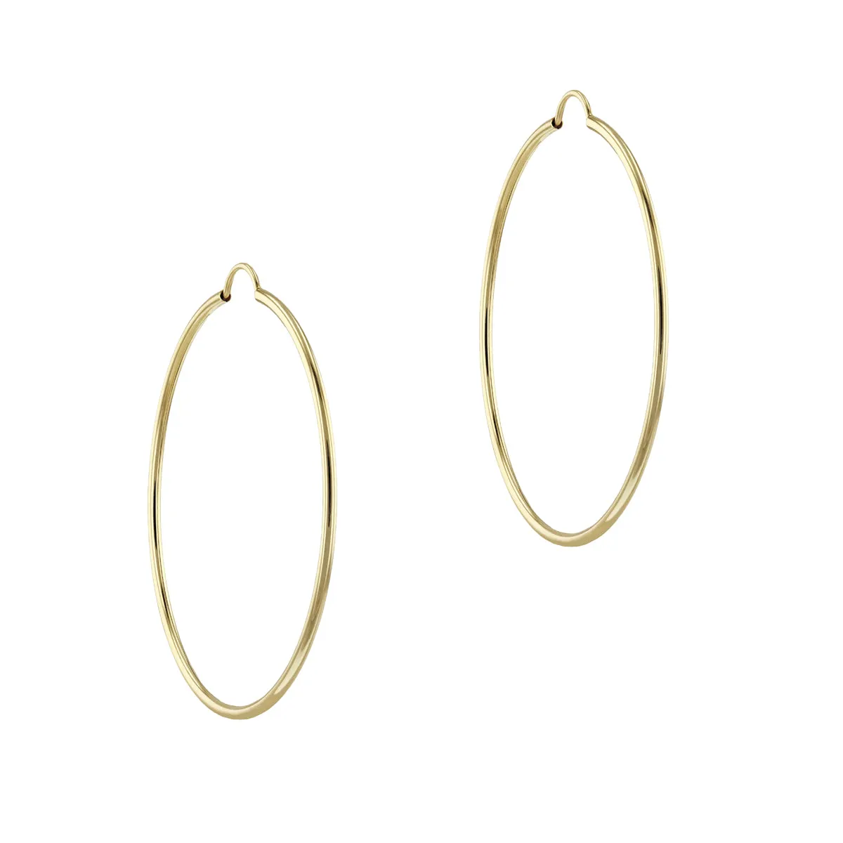 Soleil Collection 40mm Plain Flexible Hoop Earrings | 9K Solid Yellow Gold