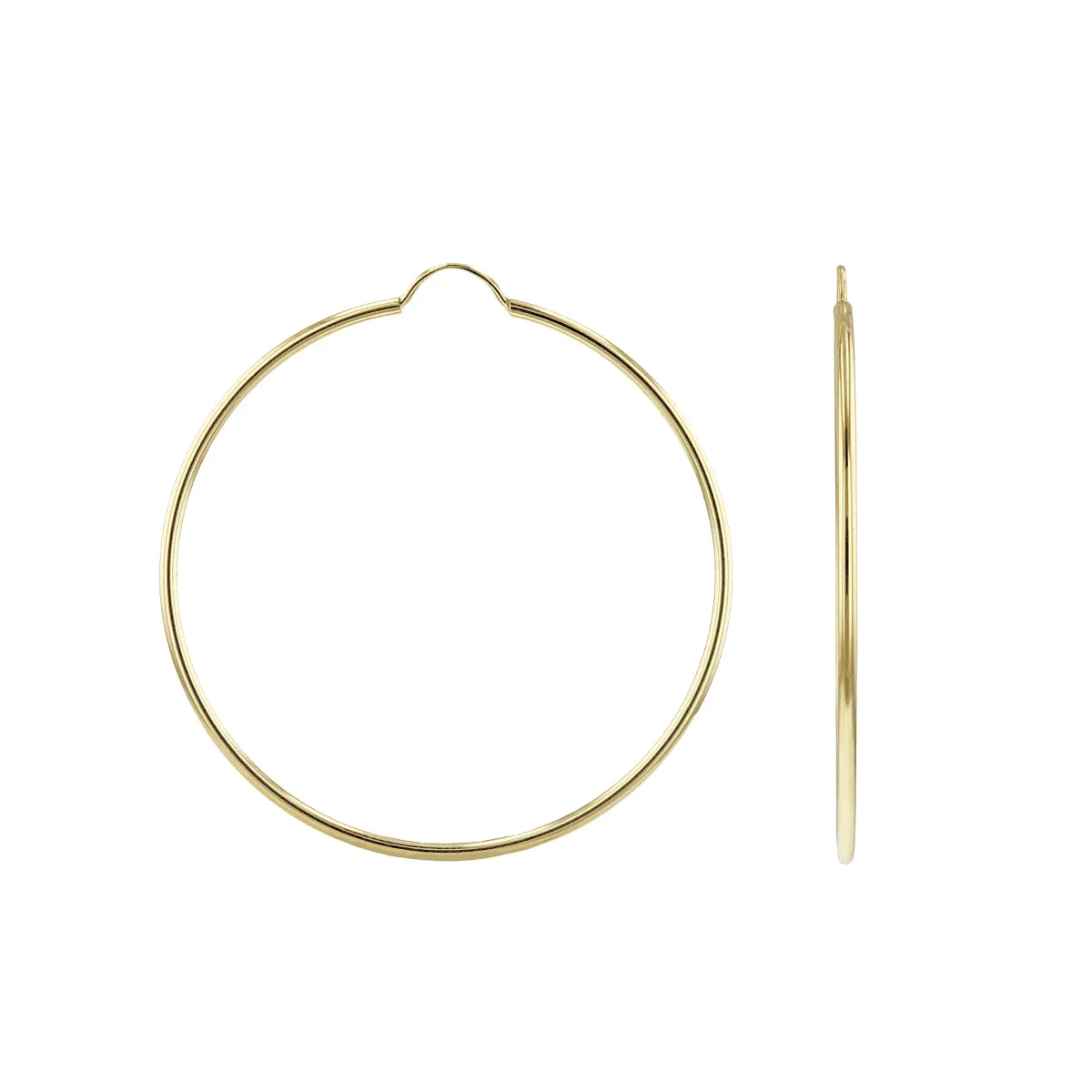 Soleil Collection 40mm Plain Flexible Hoop Earrings | 9K Solid Yellow Gold