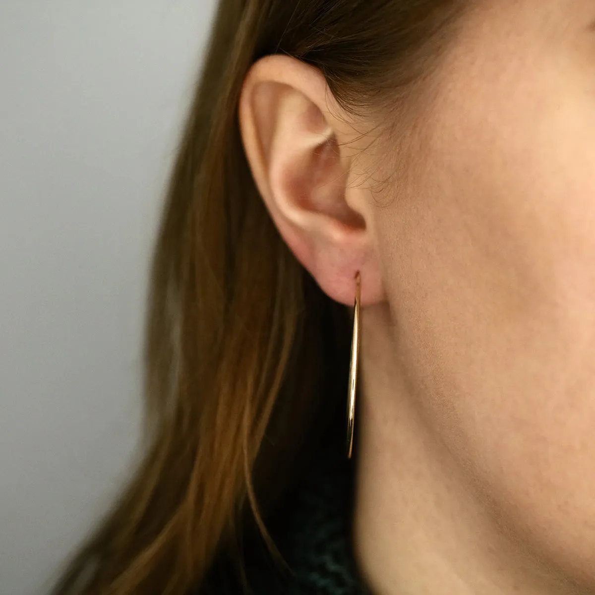 Soleil Collection 40mm Plain Flexible Hoop Earrings | 9K Solid Yellow Gold