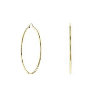 Soleil Collection 40mm Plain Flexible Hoop Earrings | 9K Solid Yellow Gold