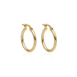 Solid Gold Small Tube Hoop Earrings