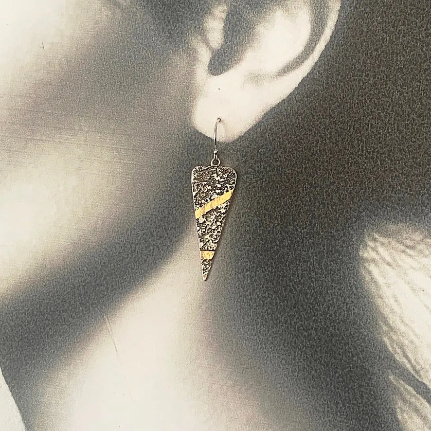 Solid sterling silver and gold earrings