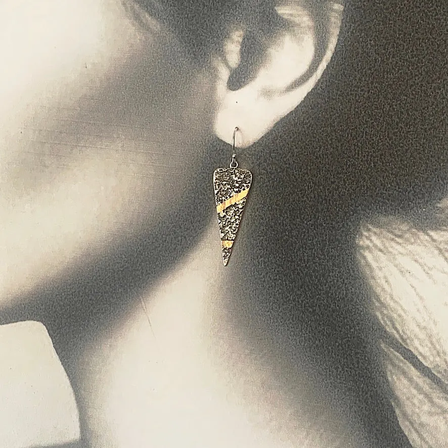 Solid sterling silver and gold earrings