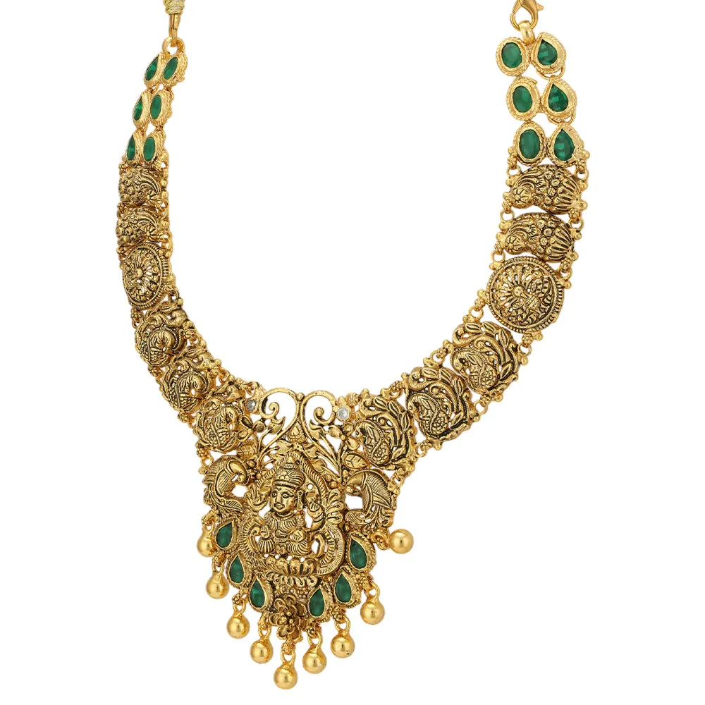 Sovereign Lakshmi Peacock Fusion 925 Magnificent Grand Work Necklace