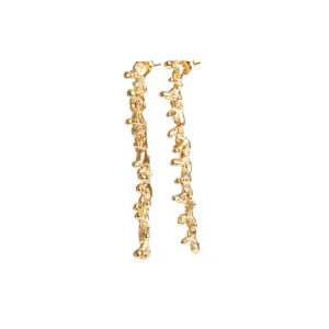 SPINE GOLD LONG DROP EARRINGS